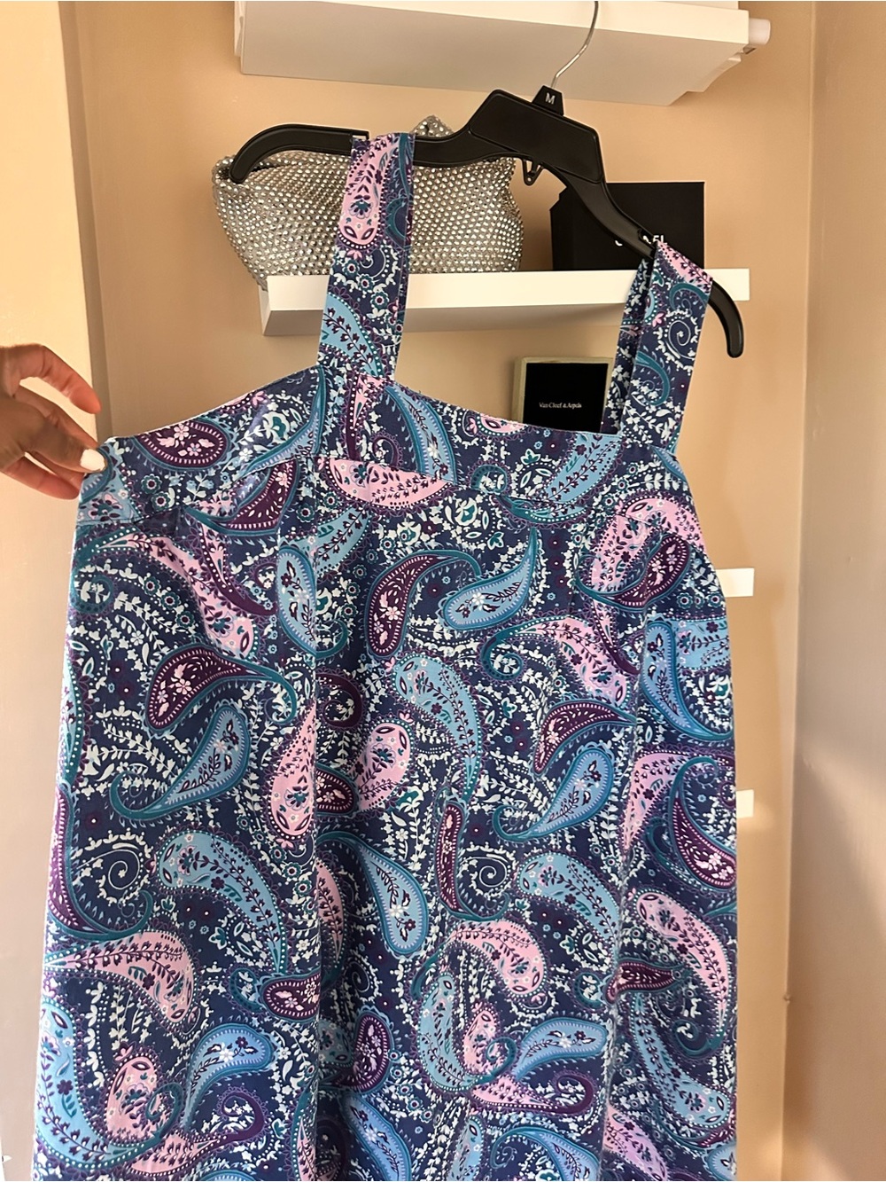 Blue Paisley Sundress with Pink Accents - Picture 3 of 4